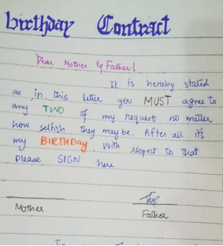 birthday contract
