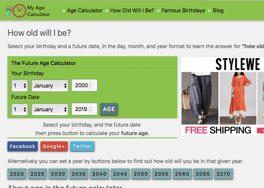 age calculator