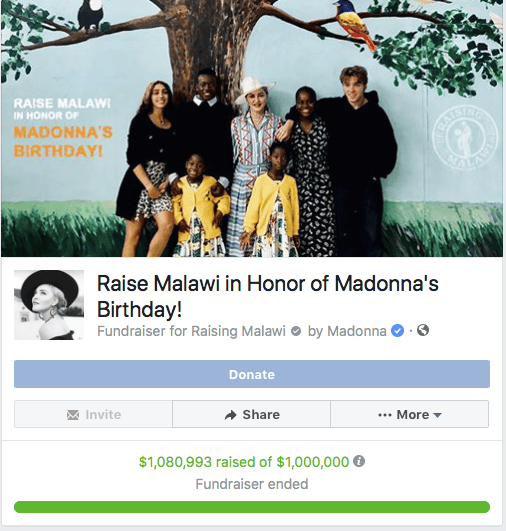 Facebook fundraiser